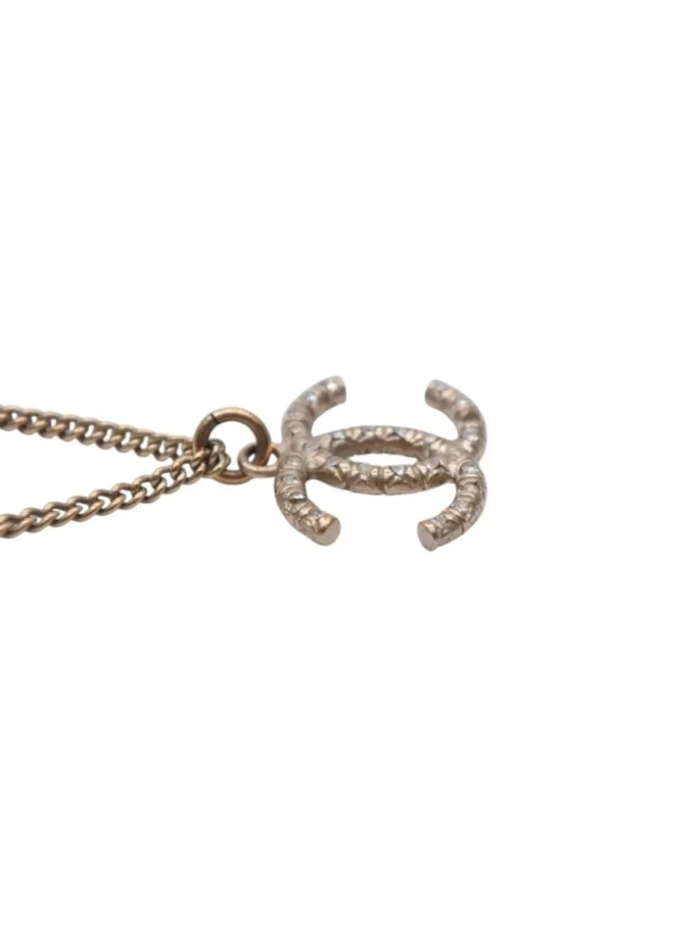Chanel CC Logo Necklace Rhinestone Gold 08c